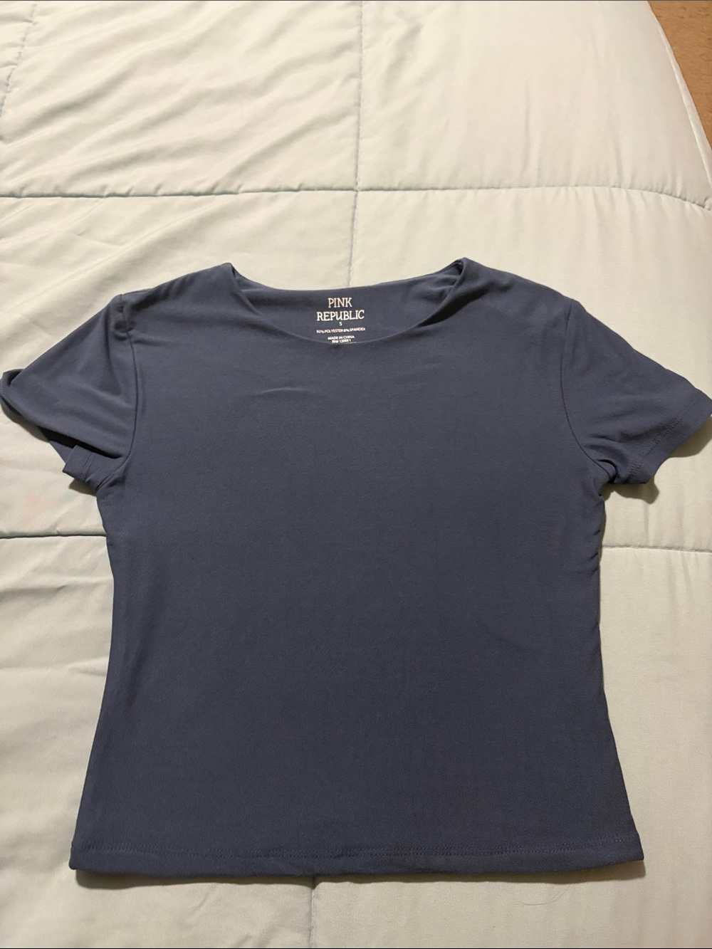 Pink Republic Navy Short Sleeve Crewneck Tee